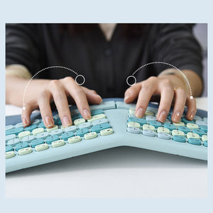 Bluetooth Keyboard Mouse Combo Set Ergonomic Wireless Portable Device Soft Keys
