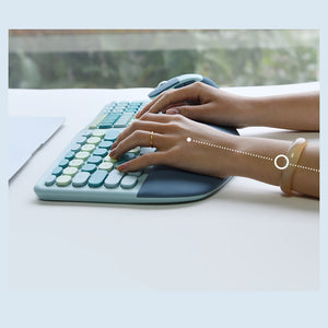 Bluetooth Keyboard Mouse Combo Set Ergonomic Wireless Portable Device Soft Keys