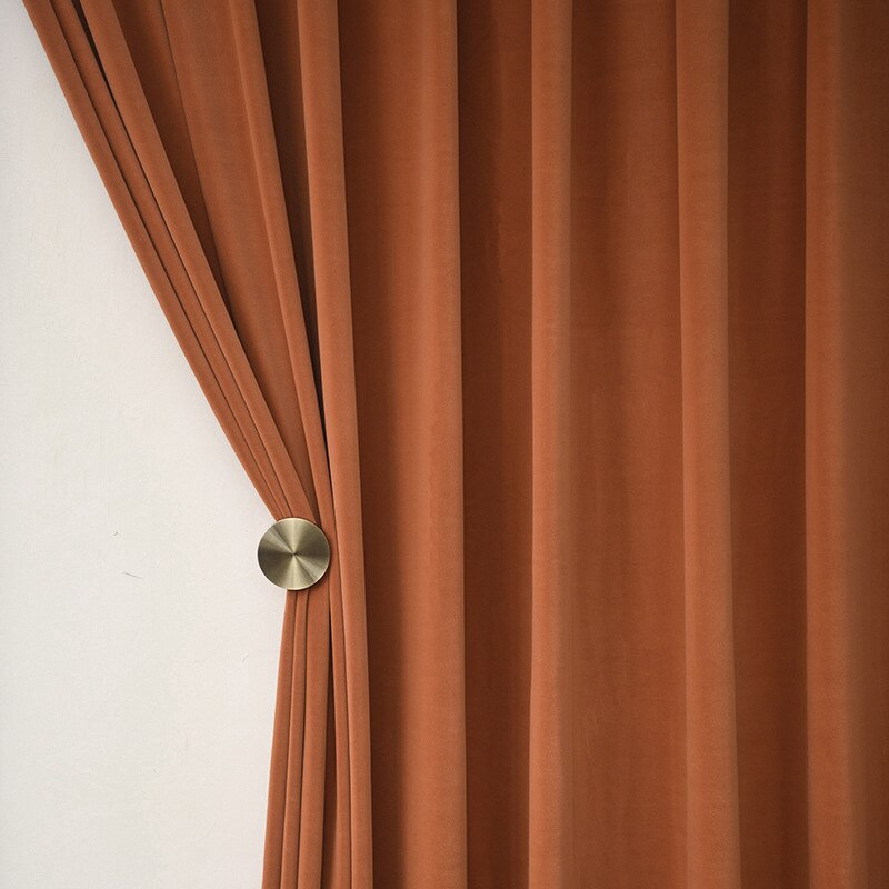 250 Centimetre Orange High Quality Modern Velvet Blackout Curtains For Living Room Bedroom Dining Drape