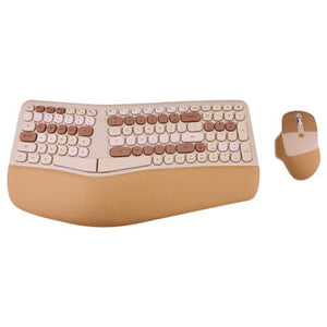 Bluetooth Keyboard Mouse Combo Set Ergonomic Wireless Portable Device Soft Keys