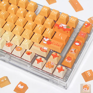 Keycap Keyboard Orange Bears Pattern 132 Switched Gaming Mechanical Keys