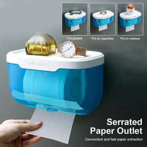 Paper Towel Dispenser Black Wall Mounted Storage Box Toilet Holder Organizer