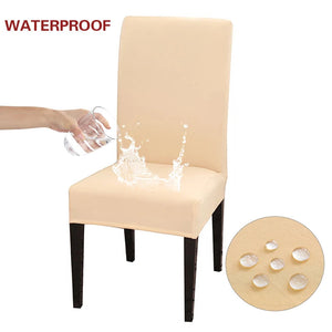 Chair Cover Beige Anti Dirt Waterproof Elastic Material For Dining Room Kitchen