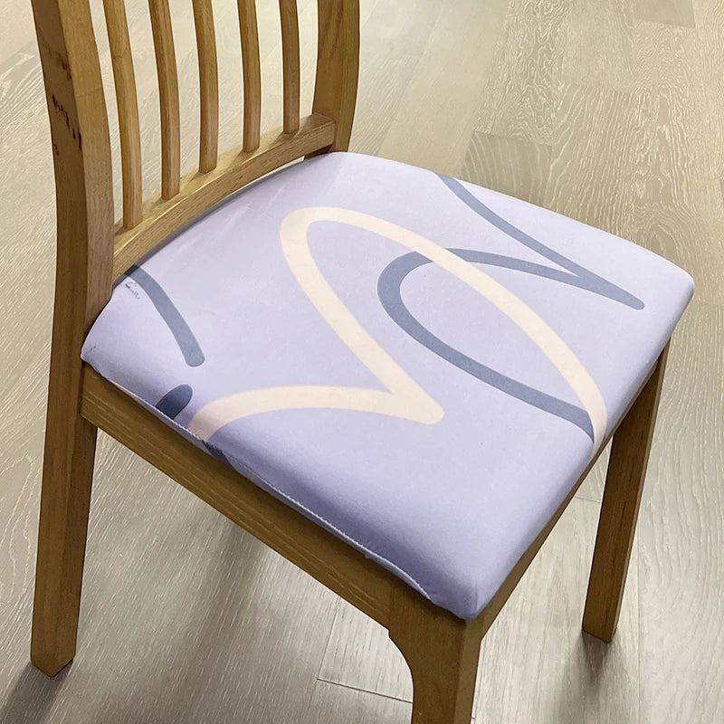 Chair Cover Light Purple Simple Heart Pattern Print Stretch Seat For Dinning Kitchen