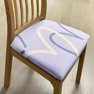 Chair Cover Light Purple Simple Heart Pattern Print Stretch Seat For Dinning Kitchen