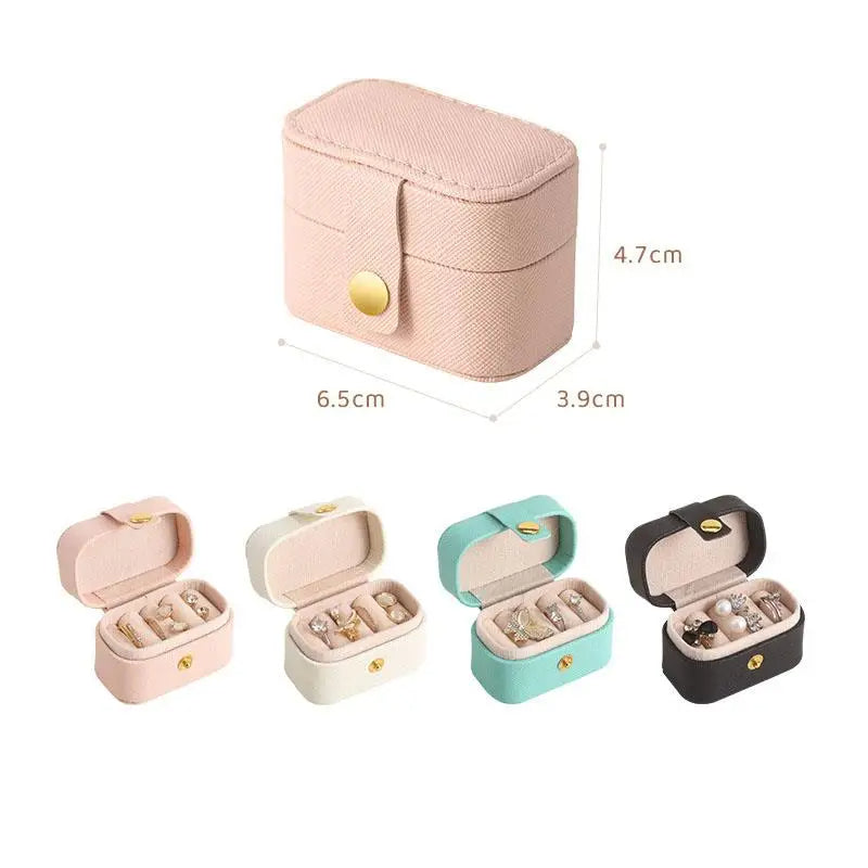 Jewelry Storage Mini Ring Box Portable Organizer Display Travel Case Leather Holder