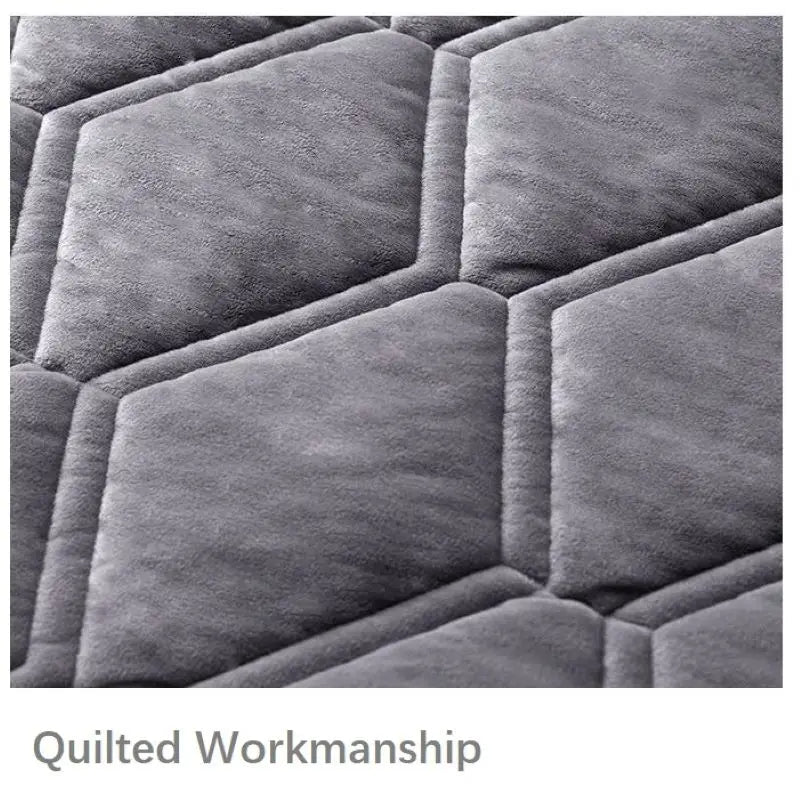 Light Gray Zigzag Pattern Quilted Velvet Bed Headboard Cover 140X70cm
