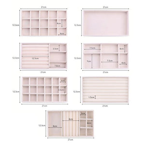 Jewelry Storage Beige Design Display Tray Drawer Jewellery Holder For Rings Earrings Necklaces Bracelets