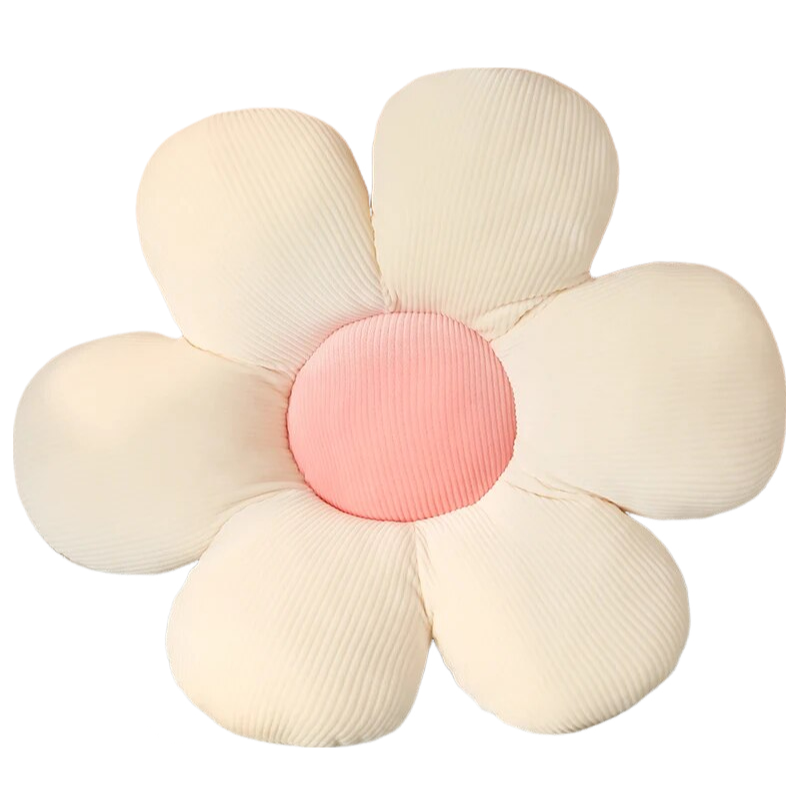 Plush Pillow White Pink Flower Shape Stuffed Soft Seat Cushion Decor 70 75Cm