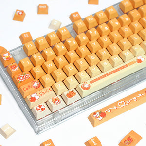 Keycap Keyboard Orange Bears Pattern 132 Switched Gaming Mechanical Keys