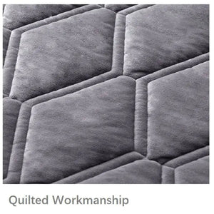 Light Gray Zigzag Pattern Velvet Bed Headboard Cover 200X70cm Dust Protector