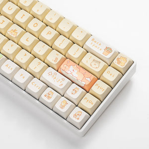 Keycap Keyboard Yellow 131 English Keys Mechanical Switch Touch Clicks Bag