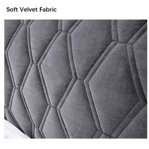Light Gray Zigzag Pattern Velvet Bed Headboard Cover 200X70cm Dust Protector
