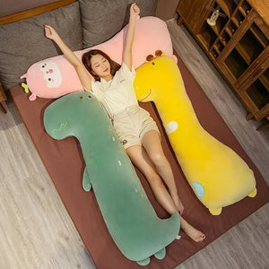 Side Sleeping Body Pillow Green Dinosaur Cartoon Animal Soft Cozy Long Pillows