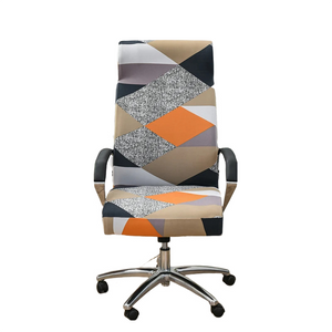 Office Chair Cover Pink Beige Geometric Medium Non Slip Rotating Seat Case Universal Armrest Protector Business Covers