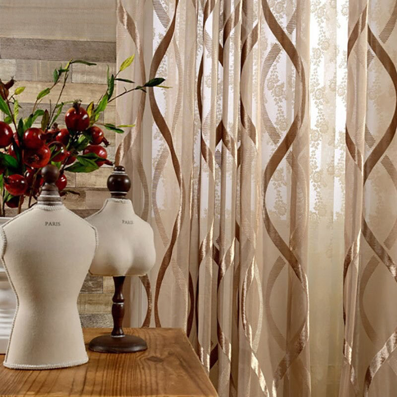 400 Centimetre Brown Modern Luxury Retro Style Curtains For Living Room Bedroom Decor