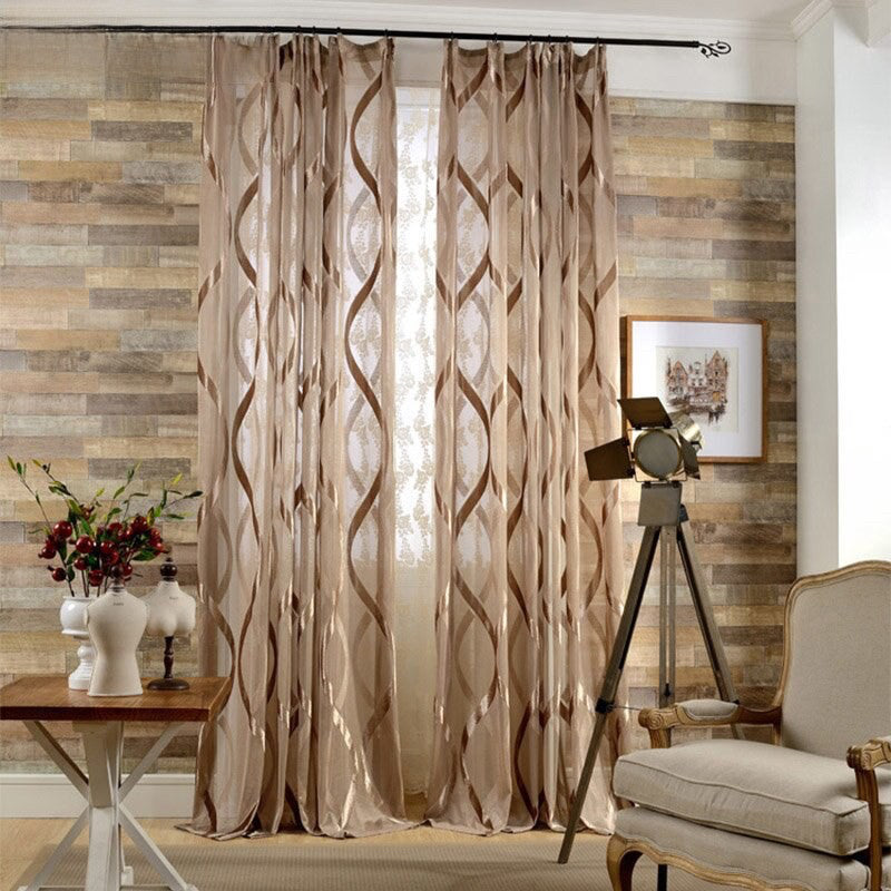 400 Centimetre Brown Modern Luxury Retro Style Curtains For Living Room Bedroom Decor