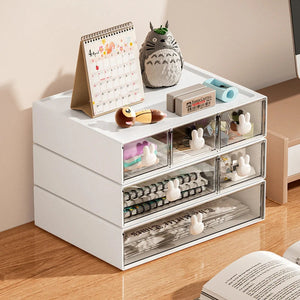 Storage Box High Type 3 Grids Desktop Organizer For Office Stationery