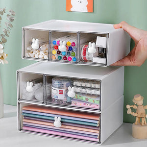 Storage Box High Type 3 Grids Desktop Organizer For Office Stationery