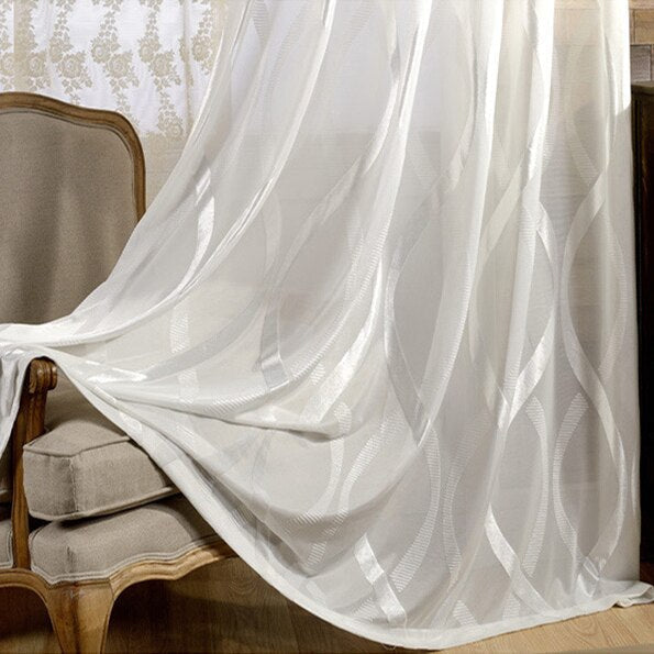 300Cm Plain White Curtains Modern Luxury Retro Style For Garden Decor