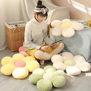 Plush Pillow Green Flower Shape Stuffed Soft Seat Cushion Decor 50 55Cm