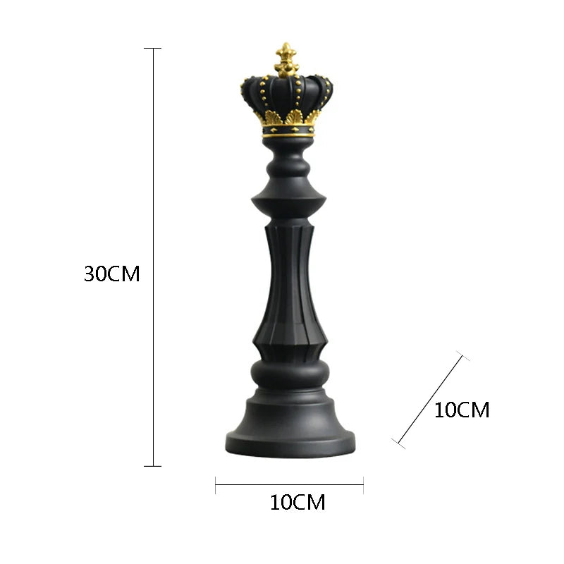 Figurine Chess Piece Black King Medium Resin Living Room Decoration Gifts