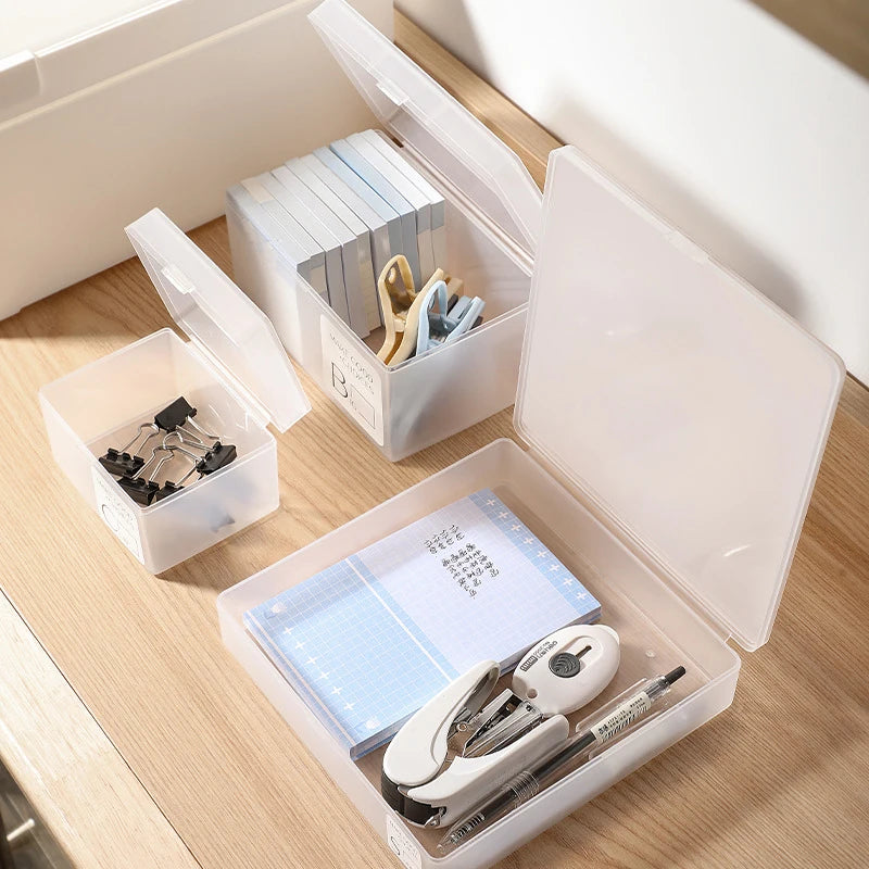 Storage Box Small Transparent Organizer For Photos Stationery Desktop Use