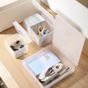 Storage Box Small Transparent Organizer For Photos Stationery Desktop Use