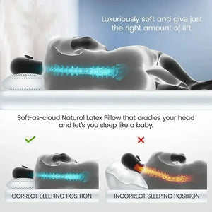 Orthopedic Pillows Beige For Neck Pain Relief Comfortable Breathable 60X40x14cm