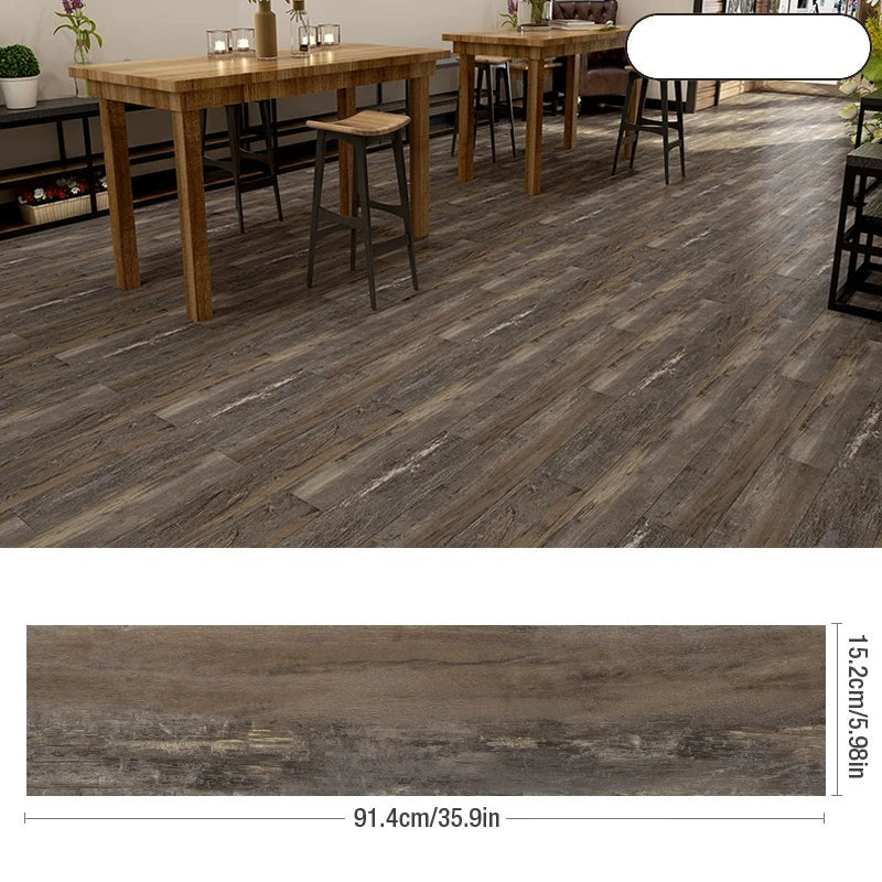 20 Pieces Vinyl Tile Brown Driftwood Stain Self Adhesive Floor Wood Grain Stickers