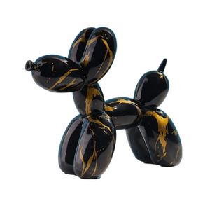 Home Figurine Nordic Balloon Dog Black With Gold Splatter For Living Room Decor