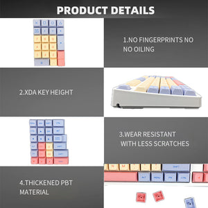 Keycap Keyboard White 132 Keys Pbt Dye Sublimation Switch Fit Pack In Bag