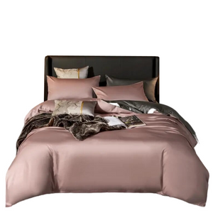 Bed Sheet Pink Deep Grey Ultra Soft Luxury Egyptian Cotton Bedding Cover Twin Size Set