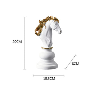 Figurine Chess Piece White Knight Medium Resin Living Room Desktop Decoration