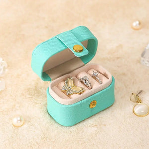 Jewelry Storage Mini Ring Box Portable Organizer Display Travel Gift Case Leather Holder