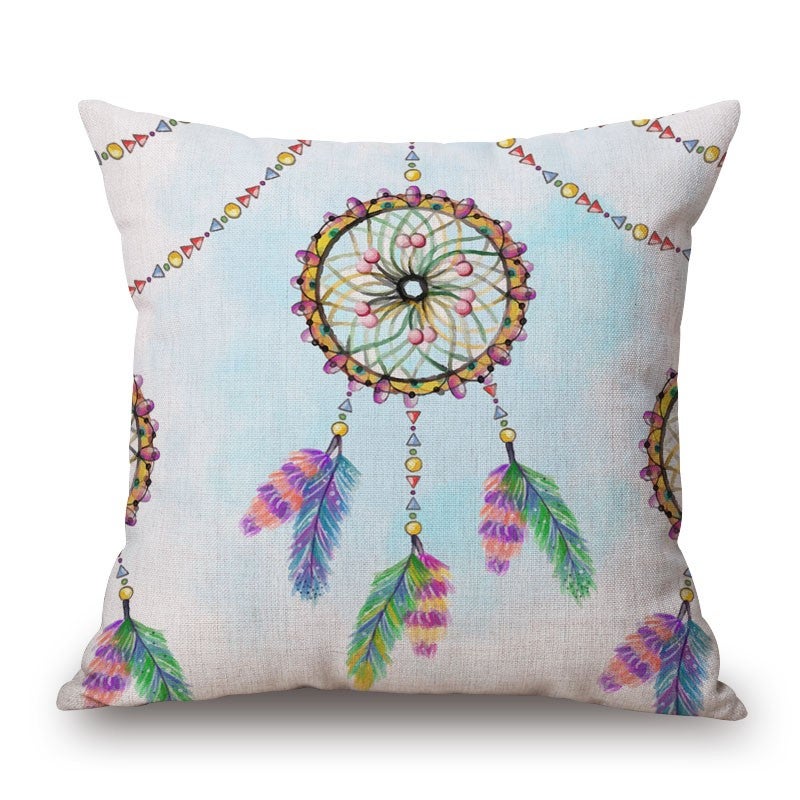 Dreamcatchers On Cotton Linen Pillow Cover