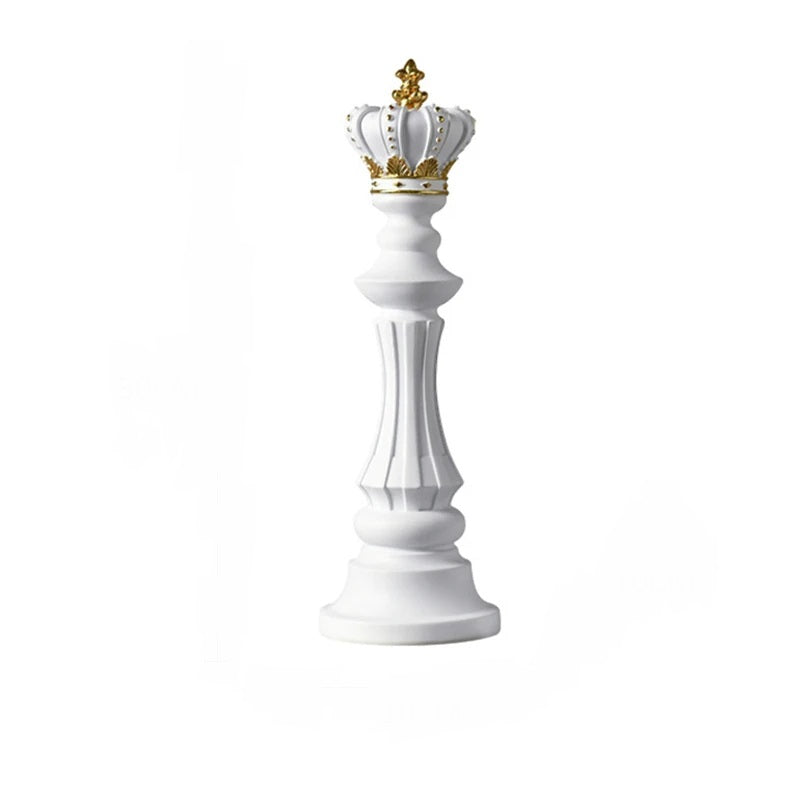 Figurine Chess Piece White King Medium Resin Living Room Decoration Accessory