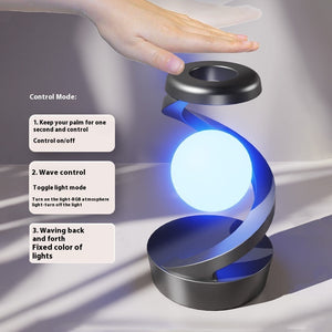 Rotating Moon Desk Lamp With Wireless Charging Sensor Control Table