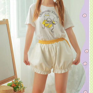 Cute Corgi Puppy Sleep Bottoms Shorts Women Lolita Kawaii Bloomers