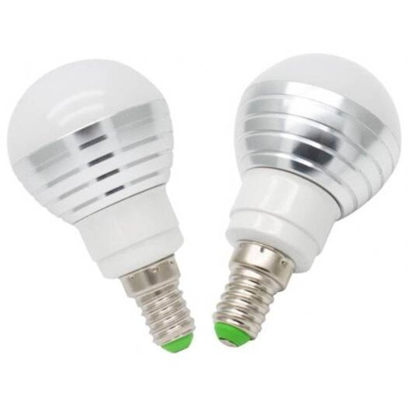 E14 3W Rgb Led Ball Bulb With Remote Control 16 Color Change Ac85 265V Multi 8.6 X 4.9Cm