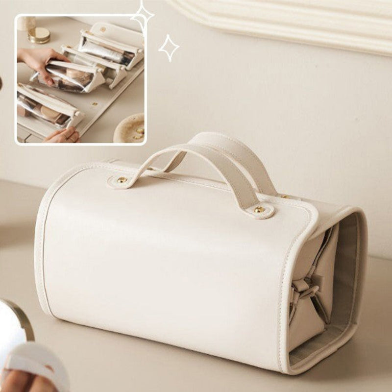 Folding Cosmetic Bag Large Capacity Portable Handbag Waterproof Travel Storage