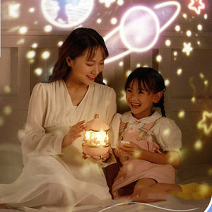 Night Light Projector For Kids Nursery With Space Rotation Usb Rechargeable Led Lamp