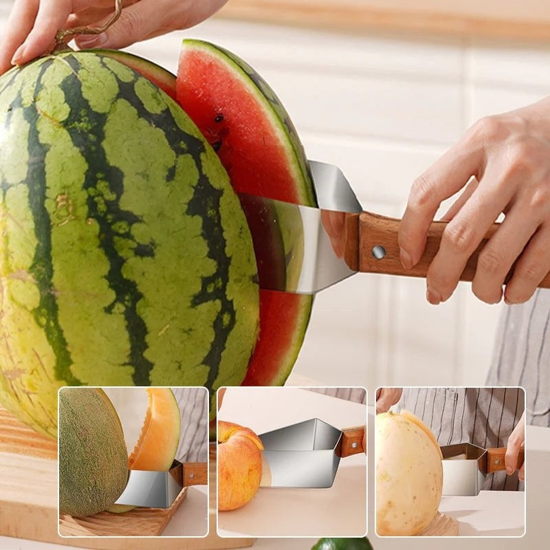 New Watermelon Splitter Cutting Artifact 430 Stainless Steel Piece Household Melon Triangle Knife Fruit Kitchen Gadgets