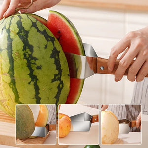 New Watermelon Splitter Cutting Artifact 430 Stainless Steel Piece Household Melon Triangle Knife Fruit Kitchen Gadgets