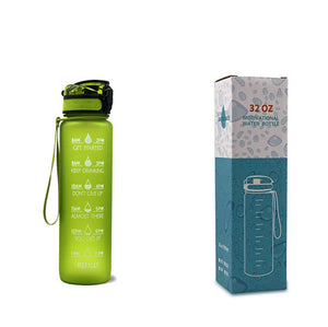 1 Litre Tritan Water Bottle With Time Marker For Sports And Fitness Activities