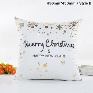 Decorative Gold And White Soft Christmas Cushion Covers