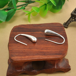 Earrings Simple Drop Hook Sterling Silver Tear