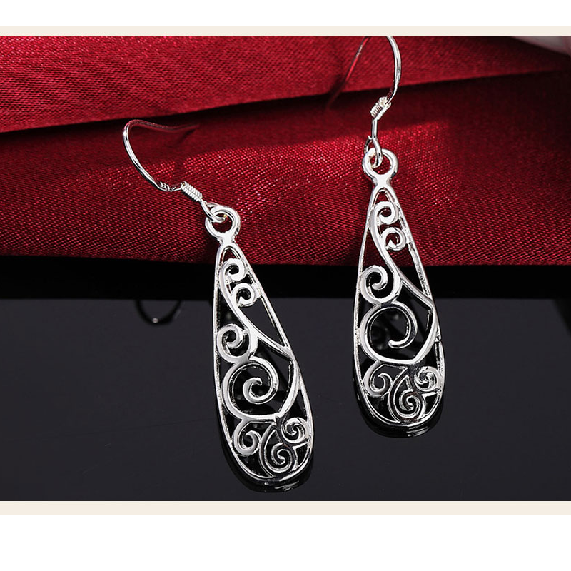 Earrings Sterling Filigree Teardrop Fashion Dangle Drop