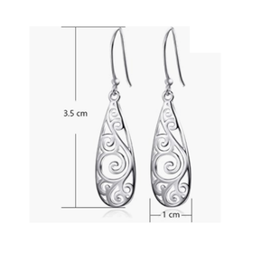 Earrings Sterling Filigree Teardrop Fashion Dangle Drop