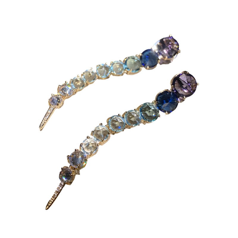 Veile Studios Elegant High End Fashion Jewellery For Women With Blue Diamonds And Copper Design